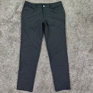 Lululemon Commission Pant Slim Fit Warpstreme  Mens 34 Black Chino Trousers Golf